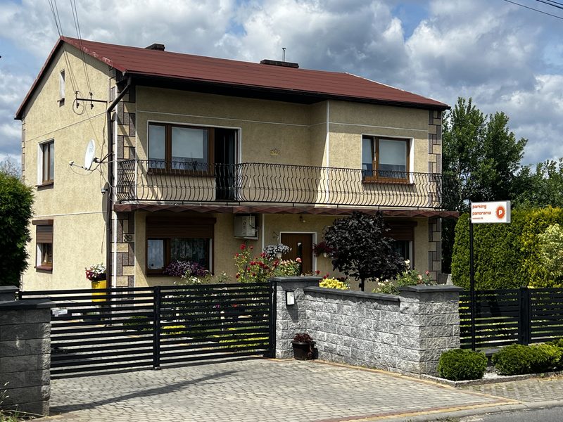 Entrance gate to Parking Panorama at Wolności 39 in Pyrzowice